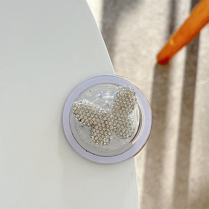Magnetic Rhinestone Butterfly Phone Stand and Airbag Holder
