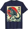 Japanese Kaiju Monster Waves Retro Ukiyo Art Casual T-Shirt S-4XL Unisex