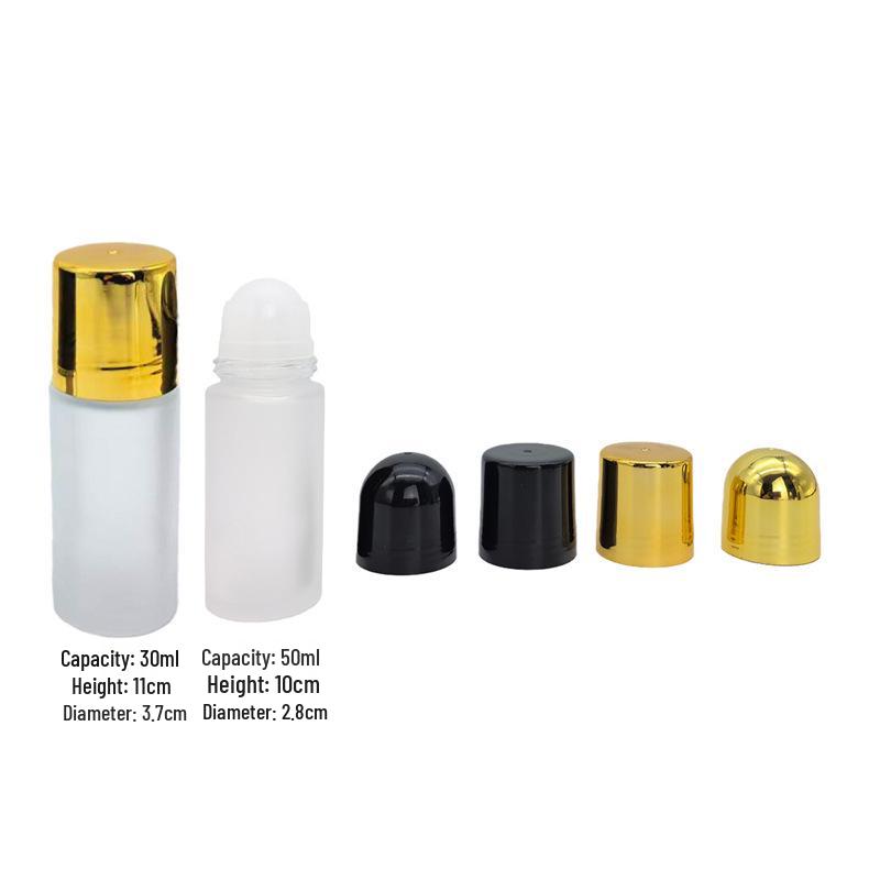 30ml Transparent Glass Rollerball Bottle for Essential Oils and Cosmetics, 50ml Massage Roller Bottle for Medicinal Oils