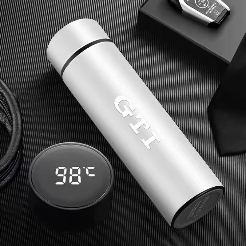 500ML Car Vacuum Cup 304 Stainless Steel Thermos Flask For VW GTI Polo Golf Passat B6 Tiguan Arteon CC Taigo Caddy Jetta Hub Cap