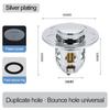 Stainless Steel Pop-Up Bounce Core Basin Drain Filter Hair Catcher Sink Strainer Bathtub Stopper Universal Bathroom Plug Tool