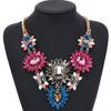 Kleine gemischte Menge Mode übertrieben kurze voller Diamant Edelstein Blume Legierung Halskette