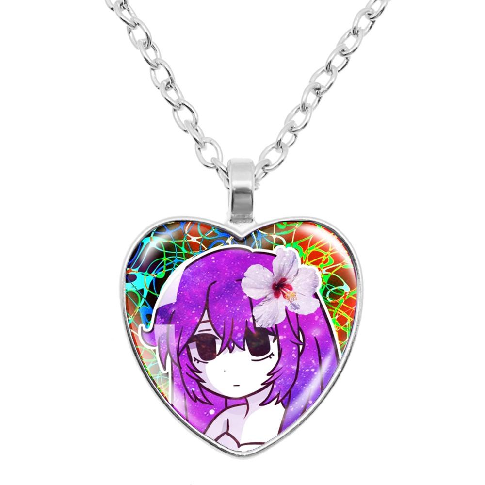 Sewerslvt Schizofrenia Cartoon Dnb Cover Album Glass Heart Shape Pendant Necklace Decor Music Lover Collect Jewelry Charm Gift
