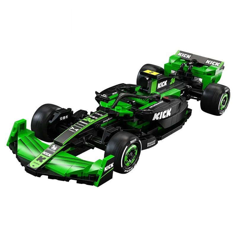 2024 MOC Sauber F1 Team C44 Formula-1 F1 Racing Car Number 24 Sports Car Building Blocks City KICK Car Bricks Toys Holiday Gifts