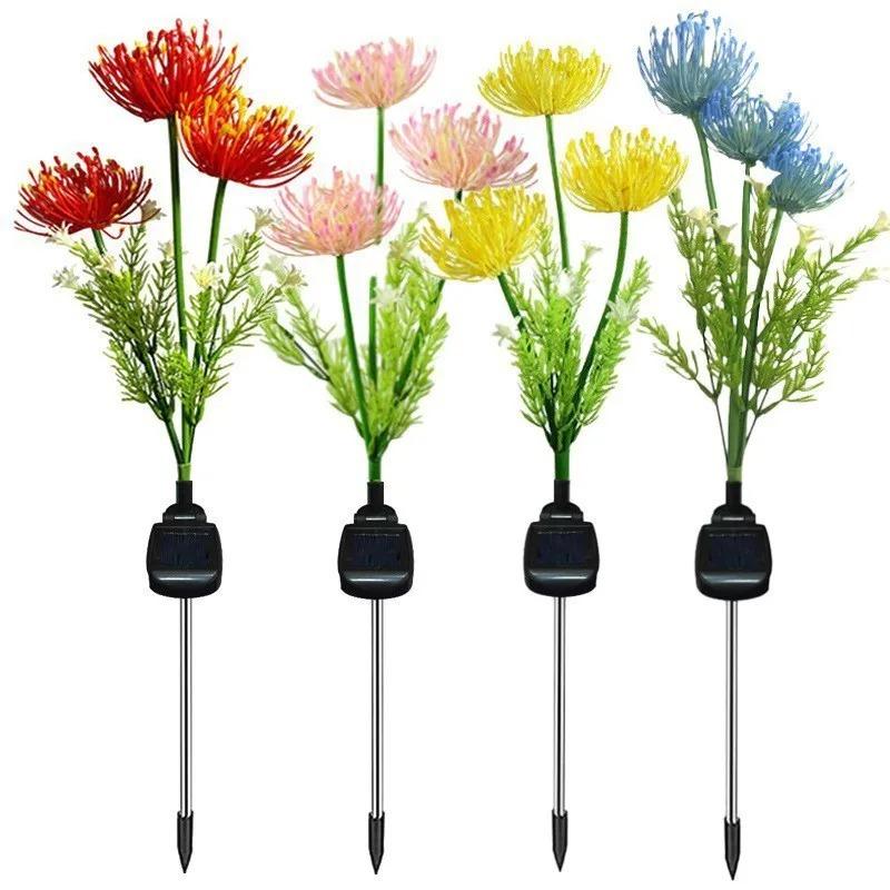 

Солнечная энергия берег цветок наземный втыкаемый светильник уличный водонепроницаемый декоративный светильник газон двор атмосфера симуляция цветочного светильника рождественское украшение pink 1pc