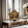 French Retro Picture Frame Relief Golden Resin Photo Case Nightstand Desk Decor Wall Hanging Photo Frame Home Decor Ornament