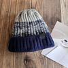 Color Blocked Fashionable Thick Warm Men Knitted Hat For Winter Resistance Wind