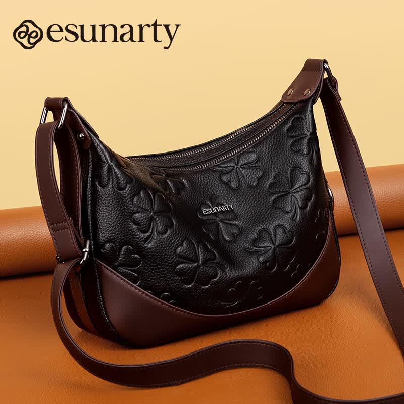 ESUNARTY 2026 Fashion Top-Grain Leather Crossbody Bag