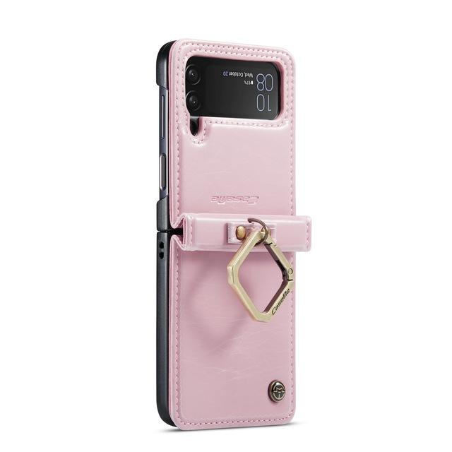Leather Protection Phone Case For Samsung Galaxy Z Flip4 Flip 4 5g Zflip4 Non -Slip Phone Strop Ring Cover For Samsung Flip4