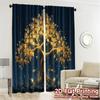 2pcs, 2D FLAT PRINTING Curtains (Without Rod) Golden Glow Tree Minimalist Popular Curtains Versatile Polyester Curtains