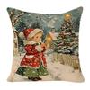 Christmas Pillow Cover Linen Print New Office Sofa Cushion Decoration Home Pillow Cover
