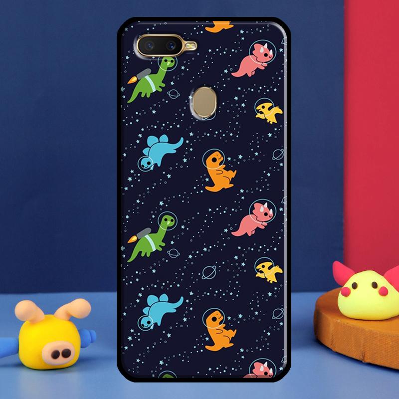 Cute Dinosaur Baby Case For Oppo A98 A78 A58 A15 A16 A17 A5 A9 A91 A52 A72 A76 A96 A74 A94 A54 S A57 A77 Cover