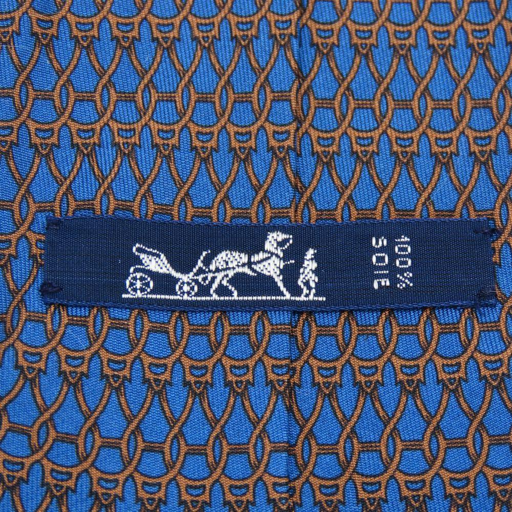 Gebrauchte HERMES Krawatte Toyota Limited Edition Seide Blau Braun Anzug