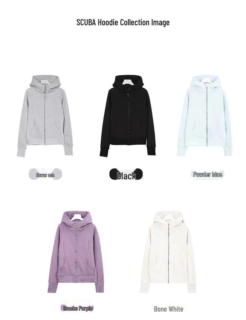 Sweat à capuche zippé intégral Lulu Original pour femme - Coupe ajustée - Veste de sport décontractée pour le yoga