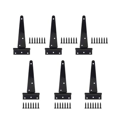 Heavy Type T Type Door Hinges with Mounting Screws Universals Iron Plated for Wooden Gate Sheds Barns