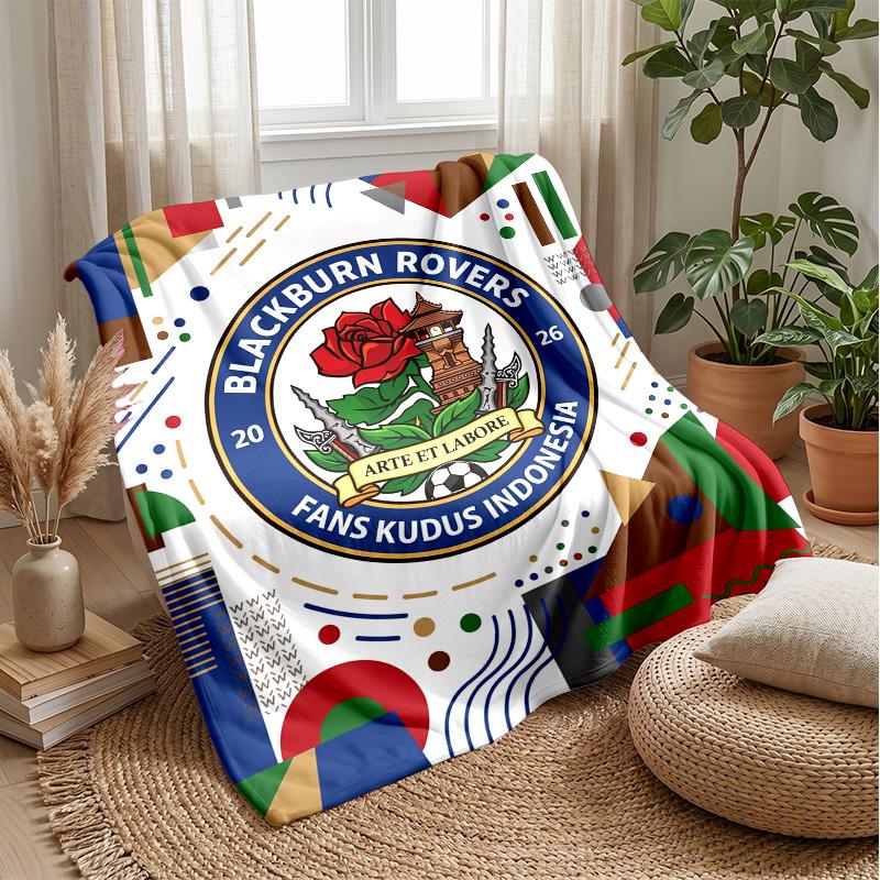 Blackburn Rovers Football Print Flannel Blanket, Soft Warm Lightweight Throw Blanket for Sofa Bed Camping