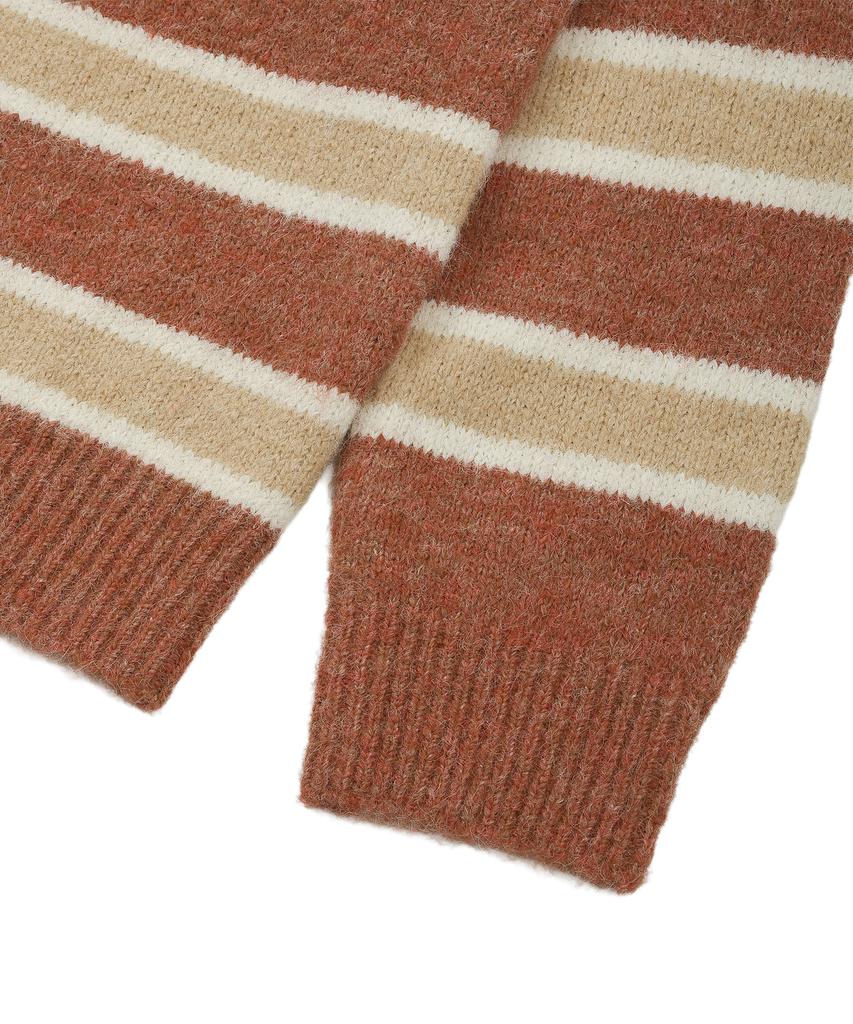 LMR Hairy Stripe Pullover Knit Red