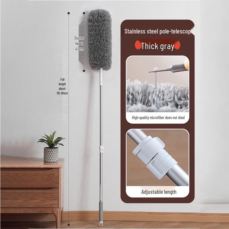 Retractable Wool Static Electric Feather Duster - Extended Cleaning Tool