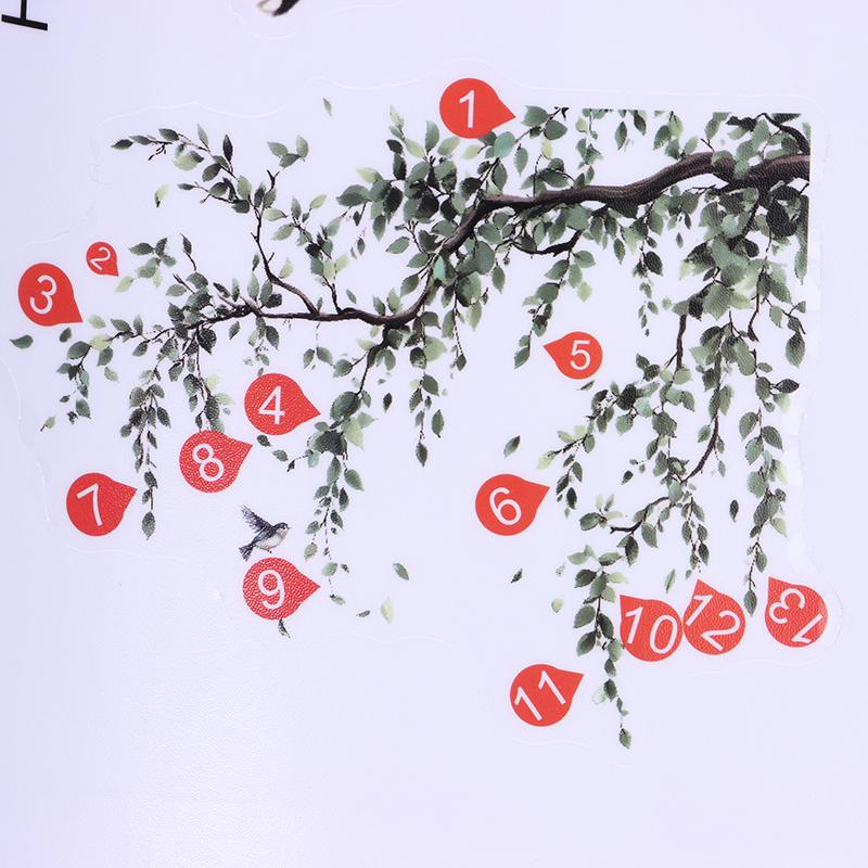 2Pcs/Set Removable Self Adhesive Stickers Tree Branches Leaves Birds Wall Stickers Bedroom Living Room Decoration Accessories