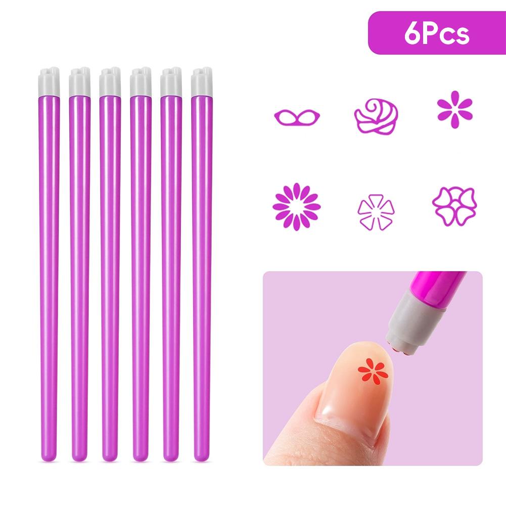 

Силиконовая ручка-герметик для ногтей, многофункциональная, съемная, моющаяся ручка, ручка для дизайна ногтей, маникюрный инструмент для рисования своими руками, аксессуары для дизайна ногтей 6pcs