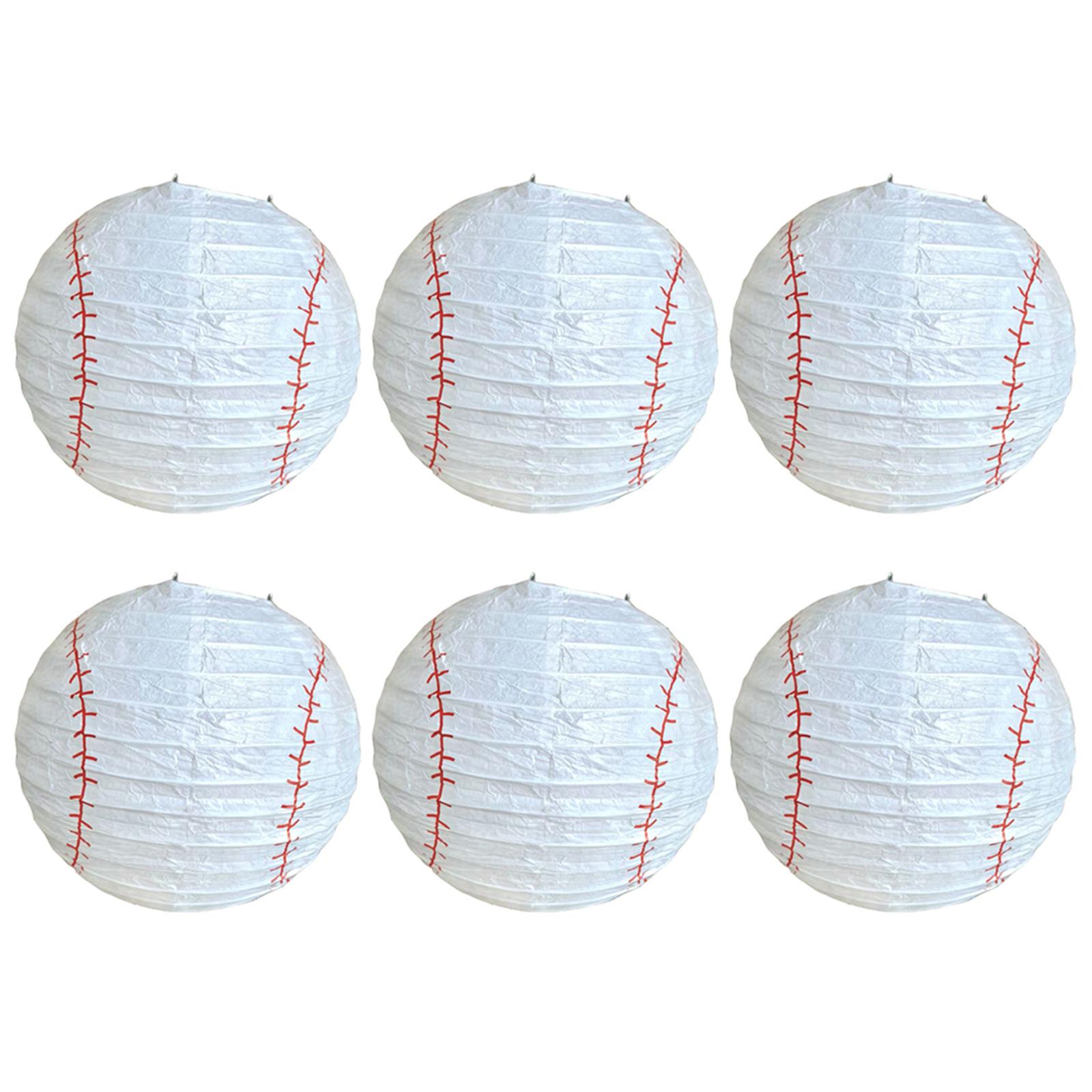 

6Pcs Football Baseball Sports Paper Lanterns Hanging Decoration for Sports Themed Birthday Party and Table Centerpieces 8 inches