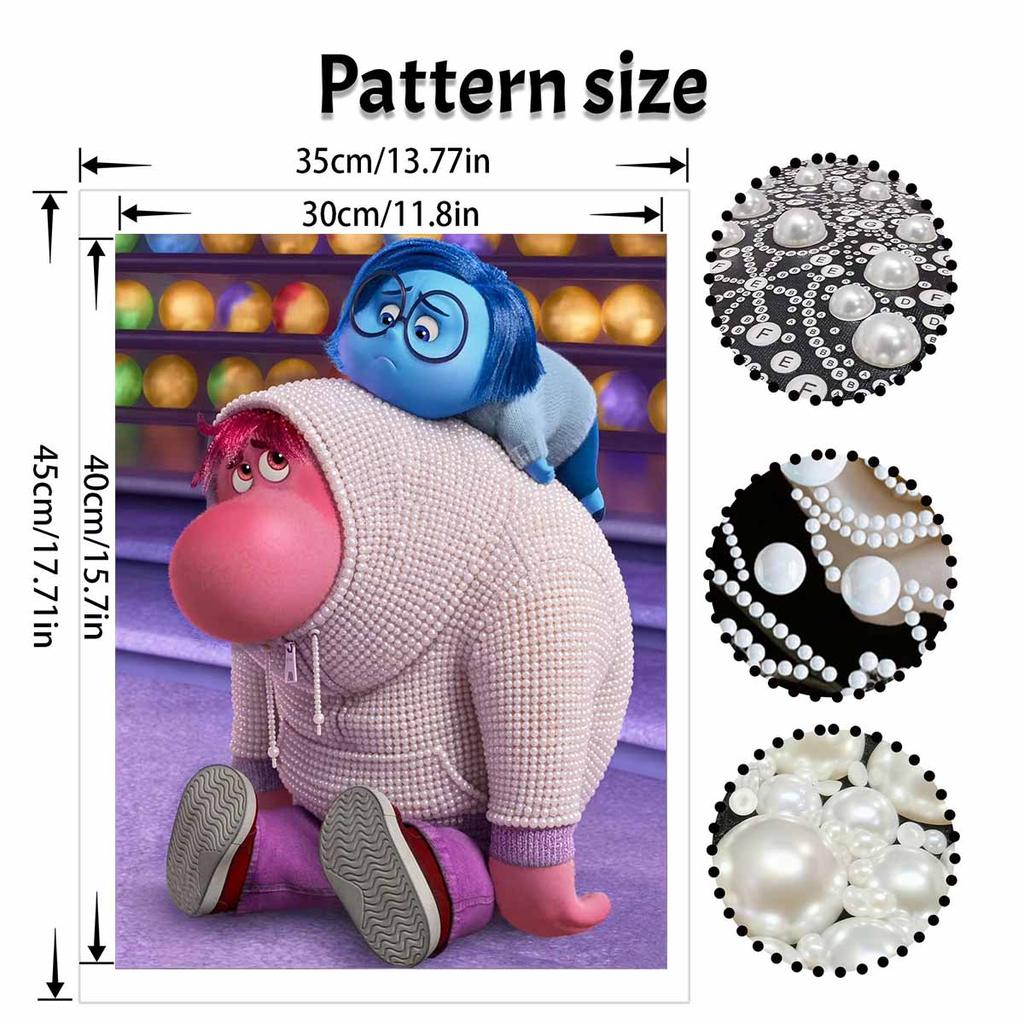 Disney S Inside Out Pearl Art Whimsical Creative Pearl-Style Illustration Kit 5D DIY Pearl Embroidery Mosaic Cross-Stitch Kit for Home Decor