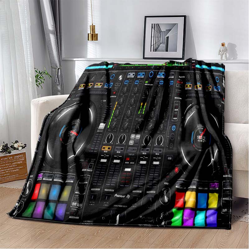 Dj Music Record Screen Console Theme Blanket Home Extra Large Warm Soft Sofa Bed Blanket Bed Cover Travel Picnic Sleep Blanket