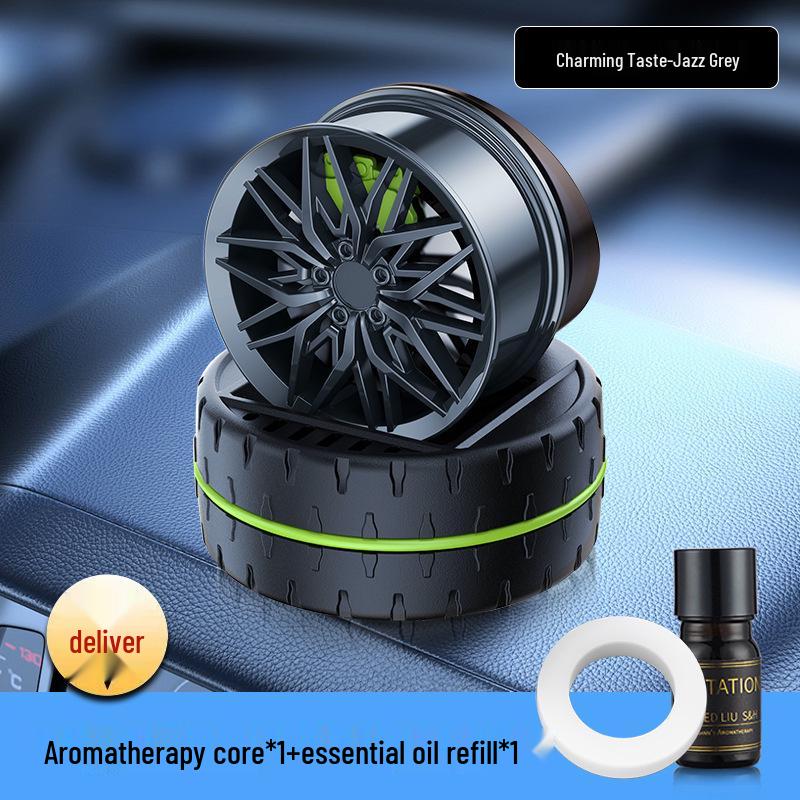 Luxury Car Aromatherapy Ornament: Solar Wheel Hub Perfume for Interior Console