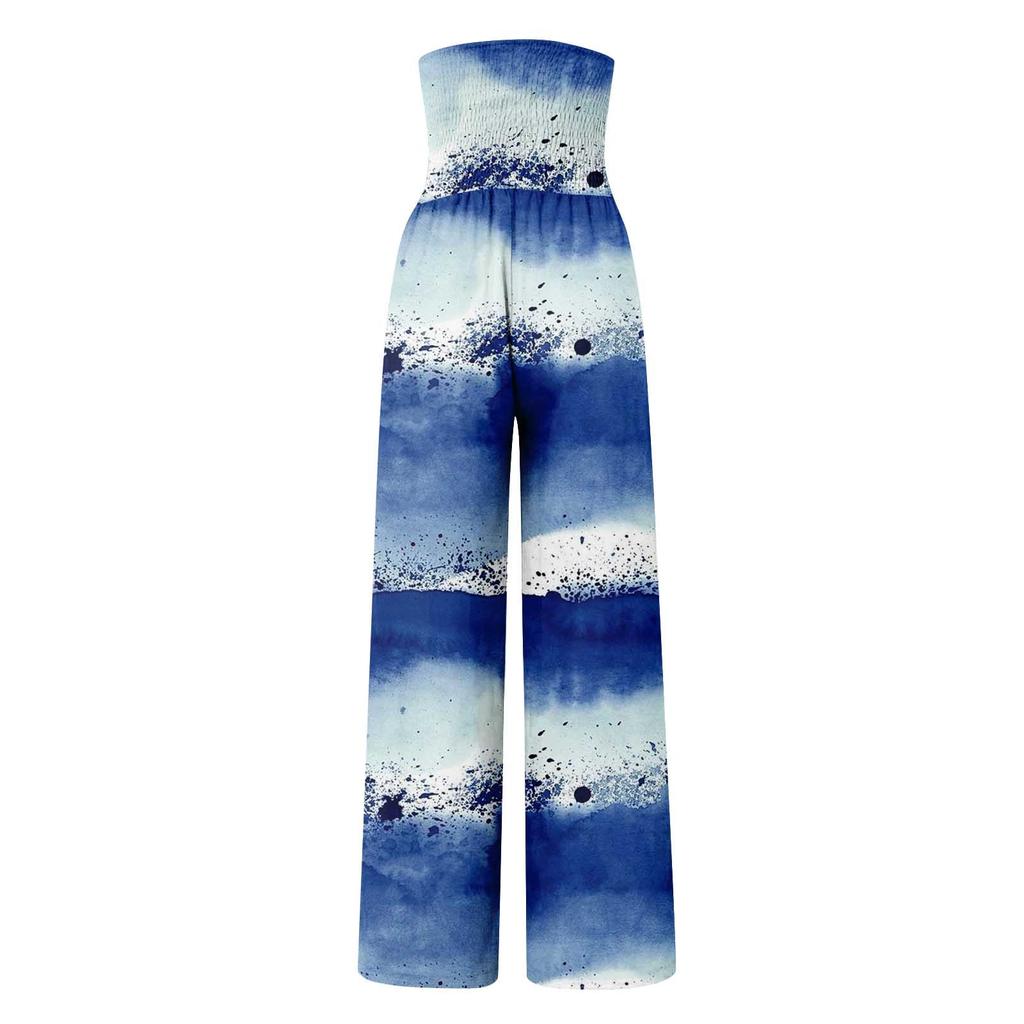 Pantaloni Casual Larghi da Donna alla Moda Stampa Vita Alta Gamba Larga Pantaloni Casual