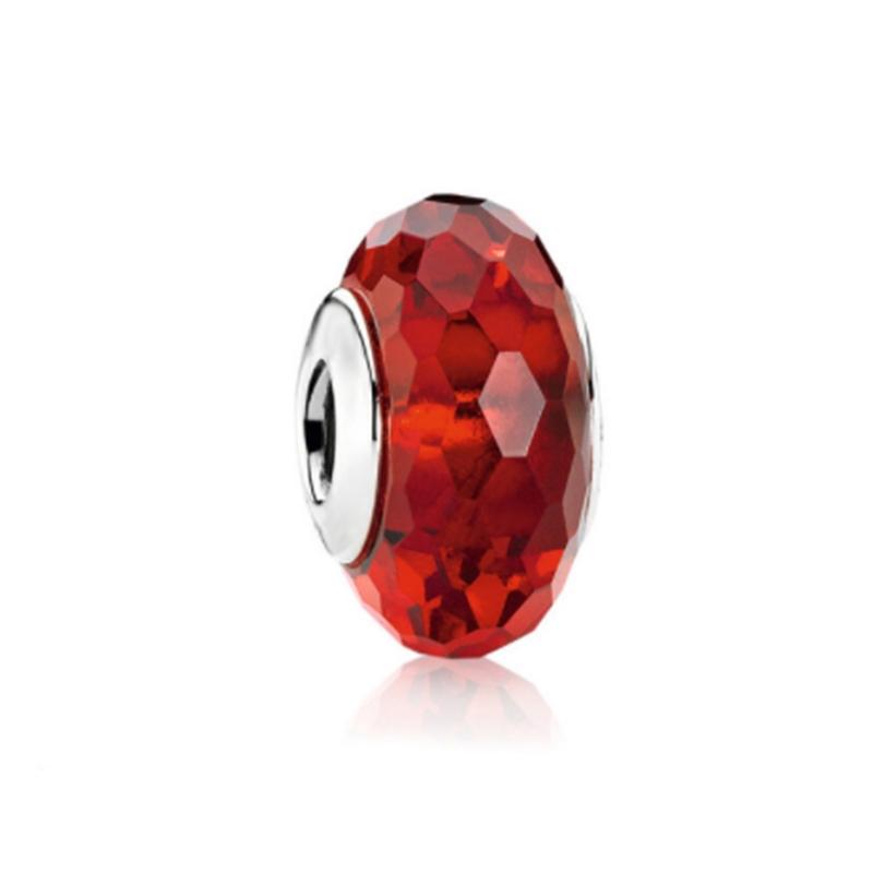 NEW Sparkling Red Series Charm Bead Clip Fit Original Silver Bracelet DIY Jewelry Christmas Gift Reindeer Motorcycle Dangle