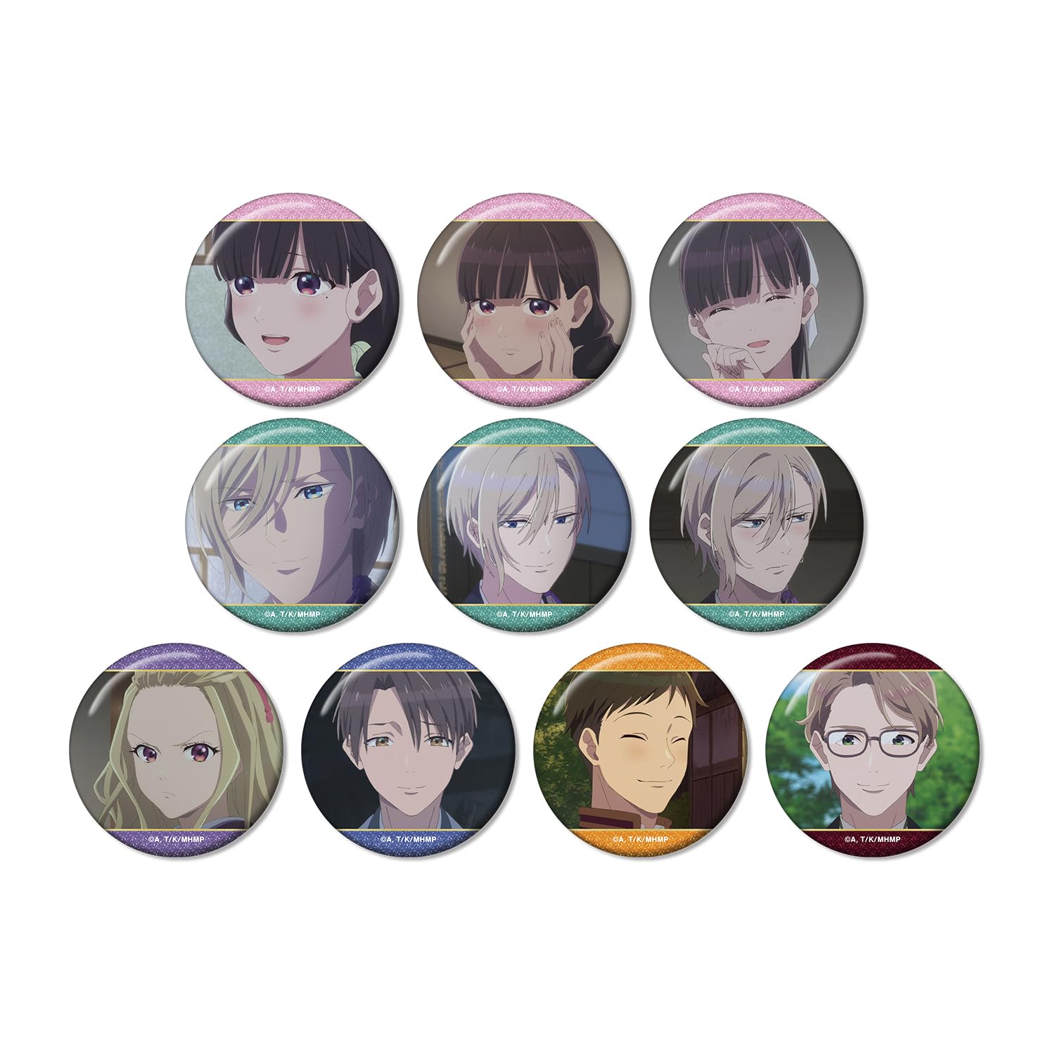 

TV Anime My Happy Marriage Trading Scene Glitter Can Badges, Box of 10