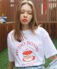 BONIEE Strawberry Cake Graphic Loose T-Shirt White