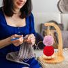 Dreh-Spinner Holz Garnhalter Spinn- Strickwerkzeuge Häkelhalter Drehbar Magnetische Garnspule Wollknäuel Aufwickler