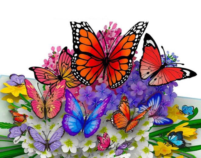 Creative Color Printing 3D Butterfly Greeting Card Fragrance Butterfly Cards 3d Popup Greeting Card Luxury Holiday Greeting Card