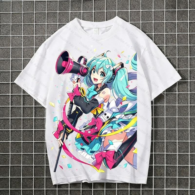 2026 Hatsune miku animation peripheral short-sleeved Children t-shirts kawaii dimensional student clothes T-shirt