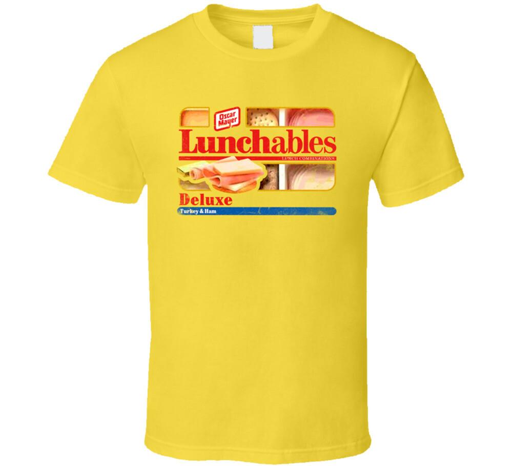 Lunchables Deluxe Turkey Ham Retro Food Halloween Costume T Shirt Mens Womens Tees Top 4XL