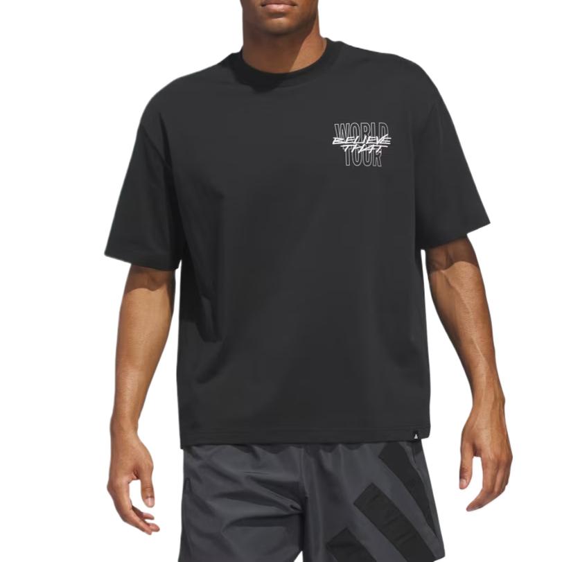 Adidas T Shirts Men's Black Crew Neck Moderate KG8172