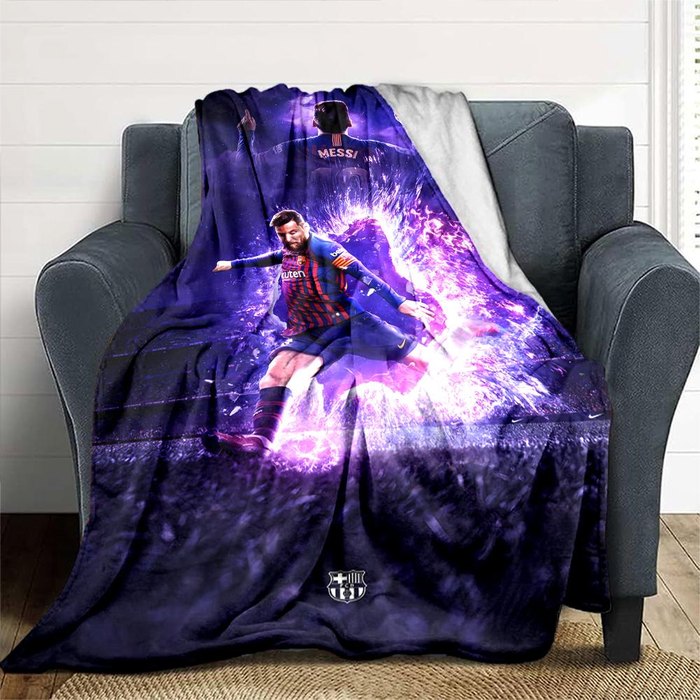 Leo Messi's Iconic Jersey Blanket Warmthful Decor Suitable for Bed Picnics Seaside Four Seasons Universal Stylish Decor Birthday Christmas Gift Blanke