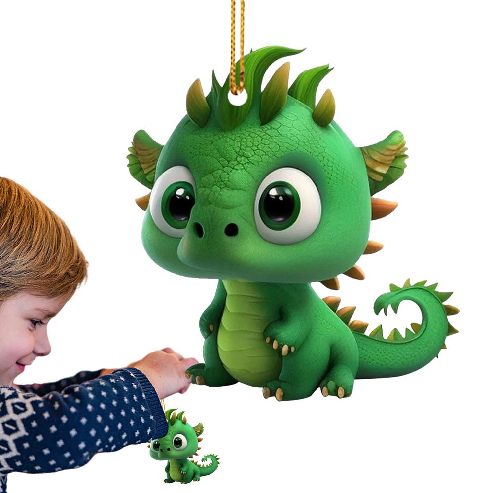 

Dinosaur Christmas Tree Ornaments 2D Winter Festival Animal Ornament Winter Festival Animal Car Pendant For Balcony Outdoor