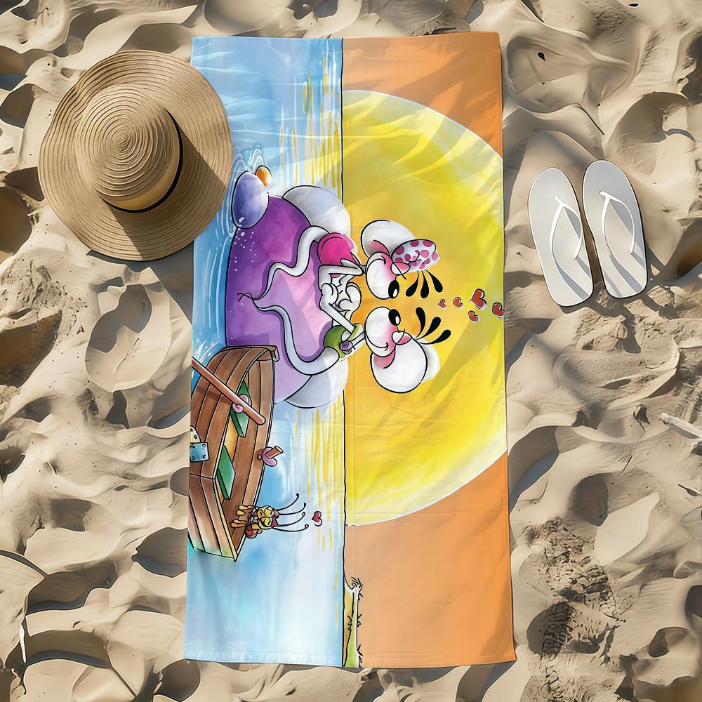 Cartoon D-Diddl Rat Towel Beach Towel Oversized Quick Dry Towel Absorbent Soft Swim Beach Towels for Men Women