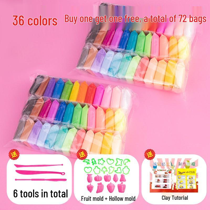 36-Color Kids DIY Space Clay Figurines