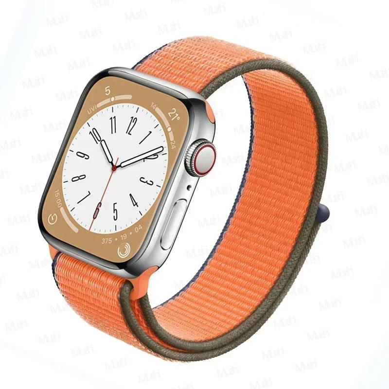 Nylon loop Strap For Apple Watch bands 46mm 44mm 40mm 45mm 41mm 42mm Sport Bracelet iwatch Ultra 2 49mm Series 10 9 8 se 7 6 5 4 Strap