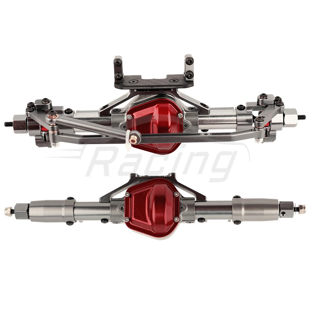 Metal Alloy Front Middle Rear Straight Axle with Servo Base for 1/10 RC Rock Crawler Car Axial SCX10 RC 4WD D90 Upgrade Parts