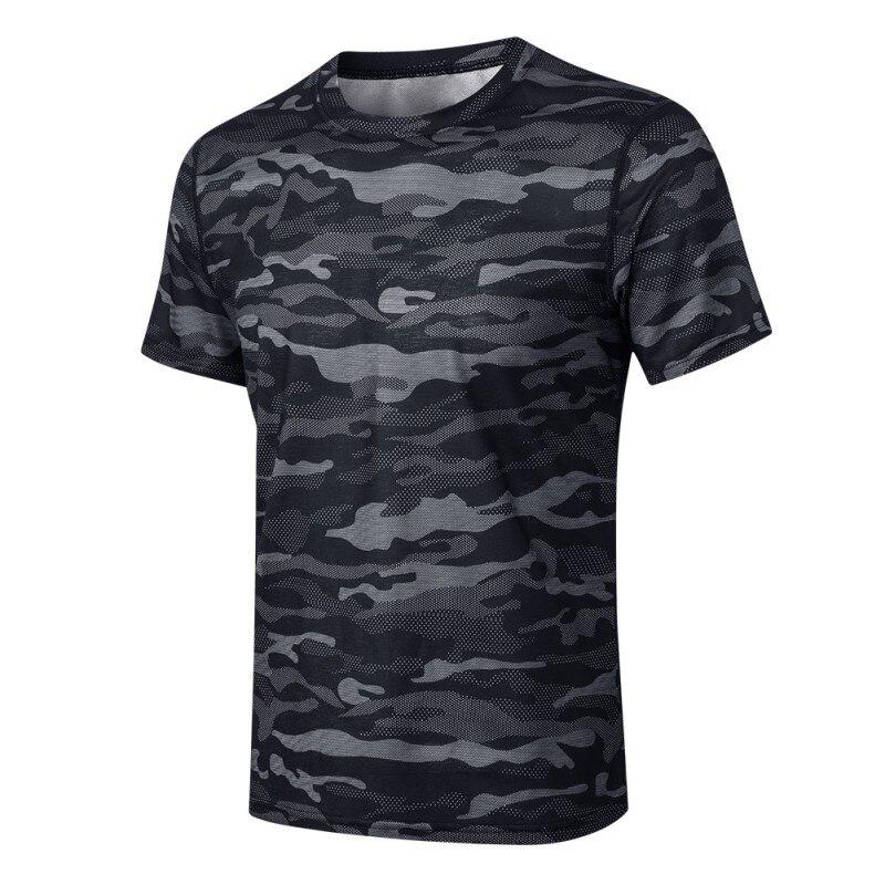 Camiseta holgada deportiva para hombre, camiseta de camuflaje para adiestramiento al aire libre, gimnasio, correr, camiseta de manga corta transpirable de secado rápido