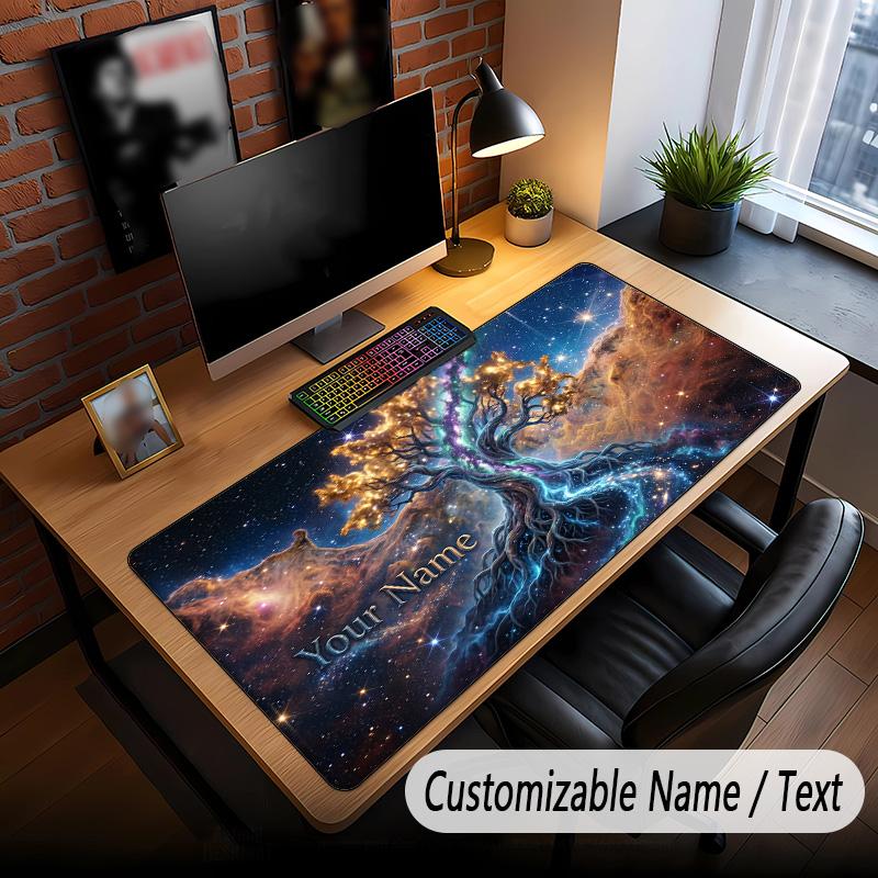 Tree of Life Theme Custom Mouse Pad Personalized With Name Text Customized Desk Mat For Office Home Decor