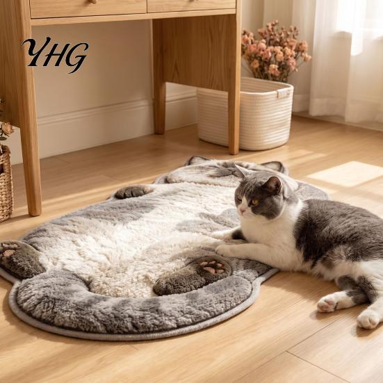 Washable Entryway Runner Sleeping Cat Rug, Ultra Absorbent Plush Bath Mat, Cute Kitty Kitchen Carpet Area Non-slip Door Mat for Bathroom Bedroom Home