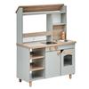 Wooden Play Kitchen for Ages 3 and Up Pretend Play Reversible Toy Whiteboard Included Poet Cafe Smart-i - Kitchen, Shop, Cafe, Kitchen, Storage,