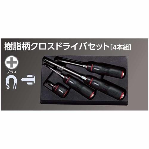 Kyoto Tool (KTC) Nepros Resin Handle Cross Screwdriver Set (4-Piece Set) NTD1P04