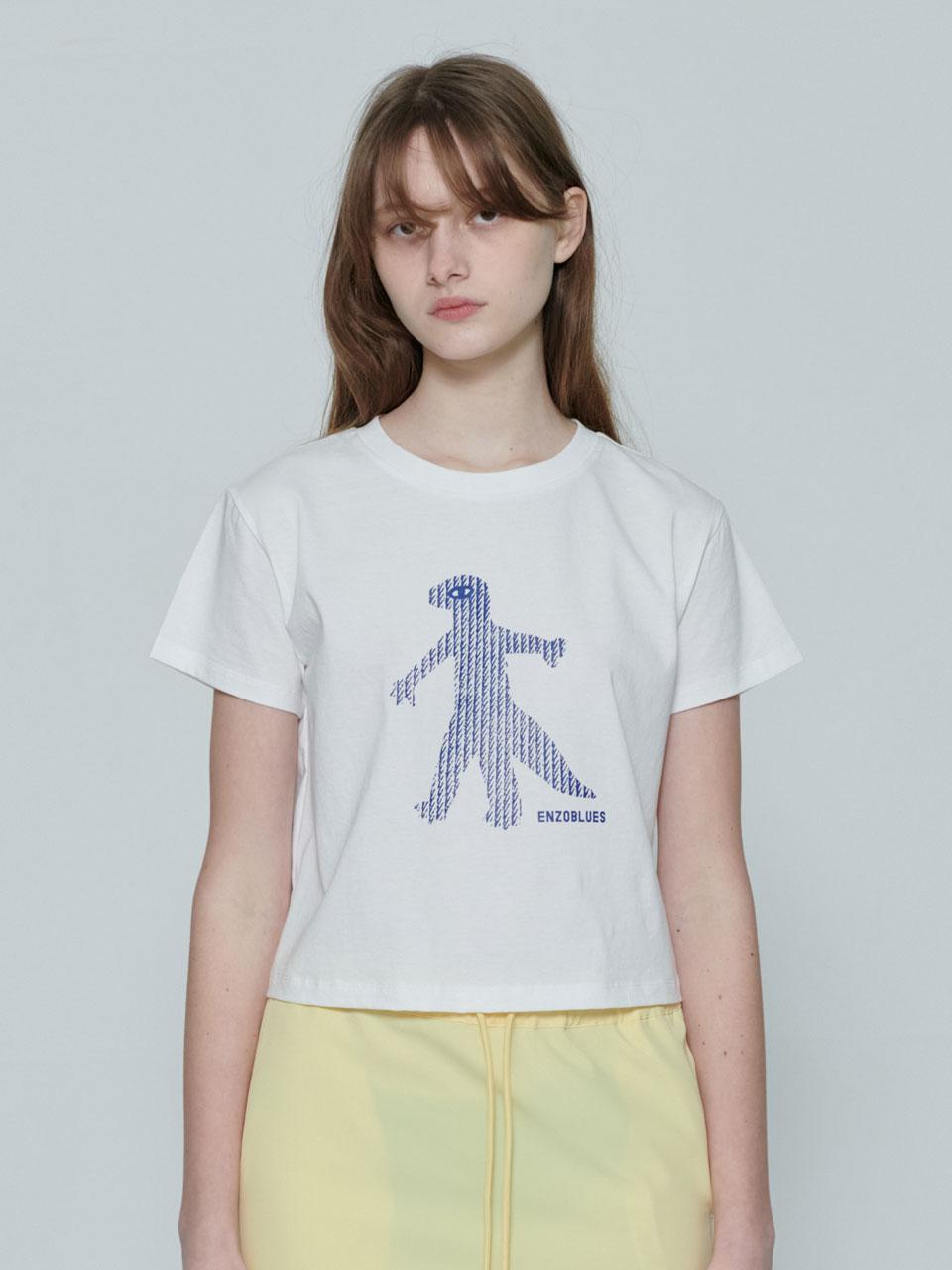 Enzo Blues Dinosaur T-Shirt (White) F