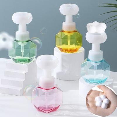 300ml Dávkovač tekutého mýdla Tvar květu Pěnová pumpička Prázdná láhev Plastová Průhledná láhev Pěnová lahvička na sprchový gel